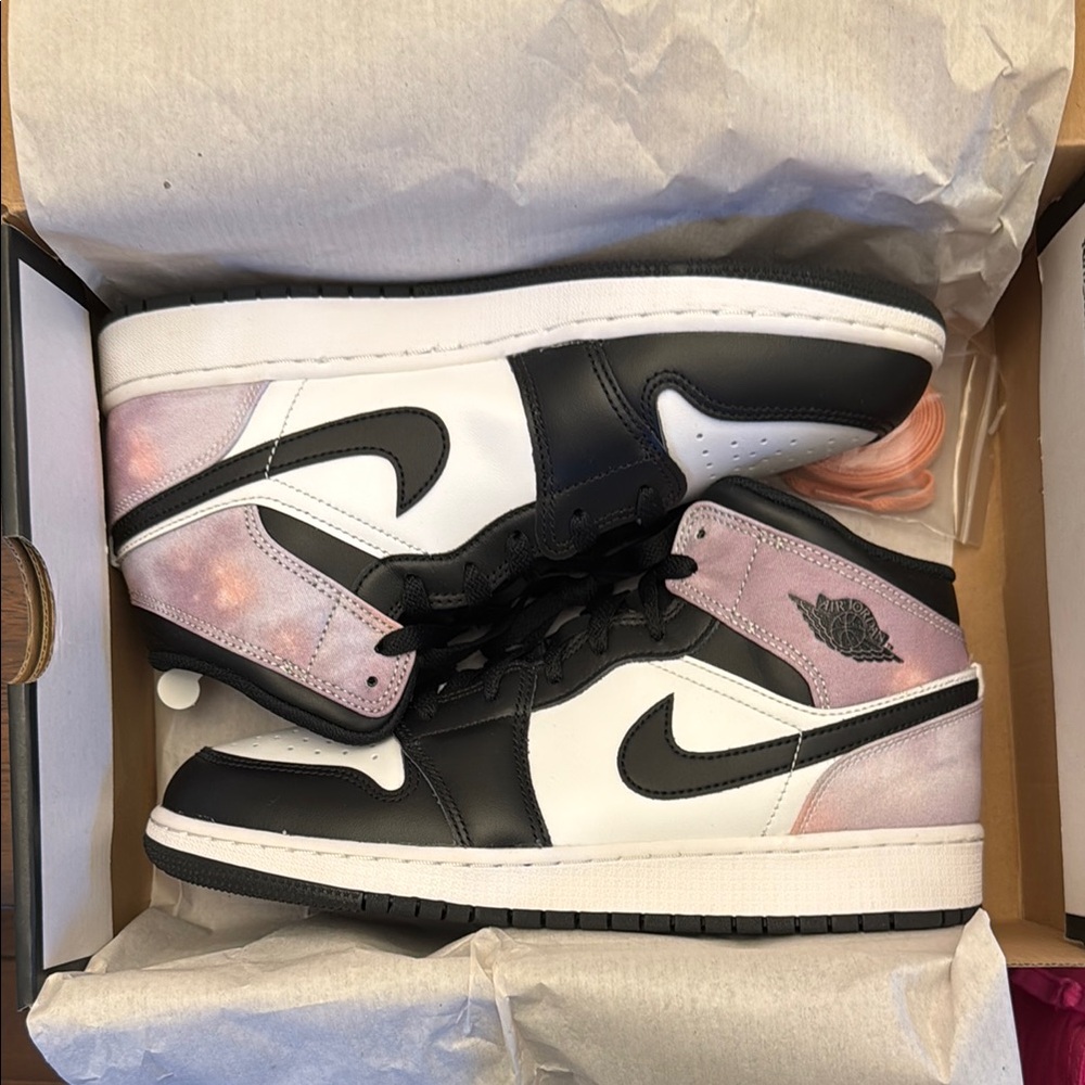 Women's Black and Pink Sneakers